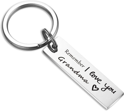 Grandma Grandmother Birthday Gifts, Remember I Love You Grandma Keychain, Grandma Christmas Gifts from Granddaughter Grandson Grandkids