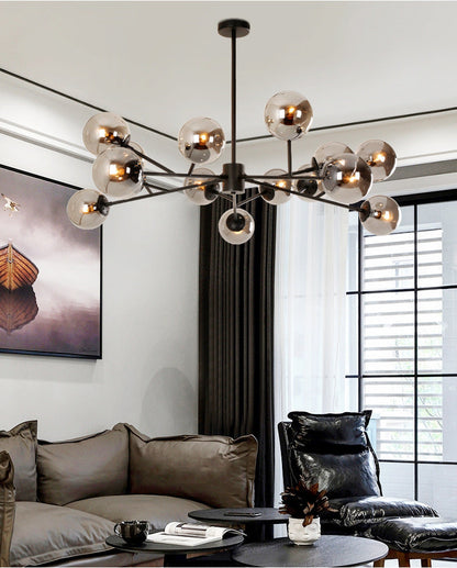 Brass & Glass LED Chandelier — Elegant Home Lighting