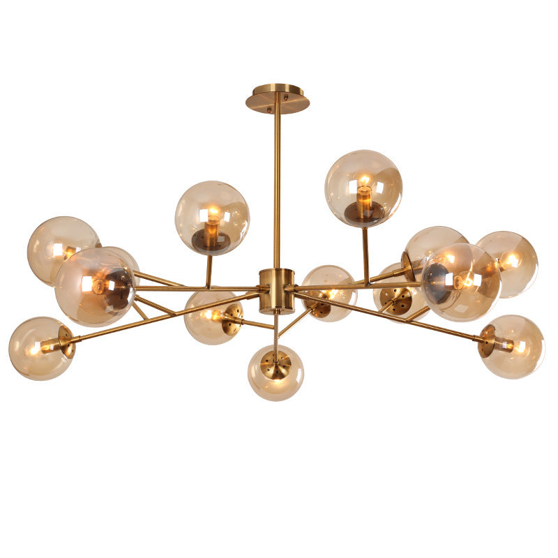 Brass & Glass LED Chandelier — Elegant Home Lighting